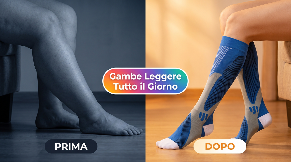 Calze a Compressione Mediche - Prima e dopo