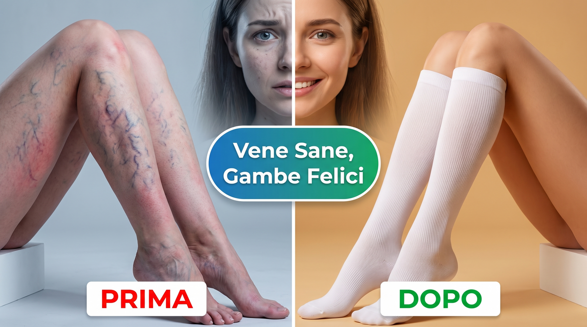 Calze Vene Varicose - Bianco Prima e dopo